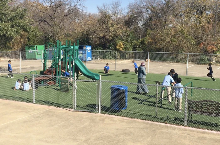 Children playing on the school playground