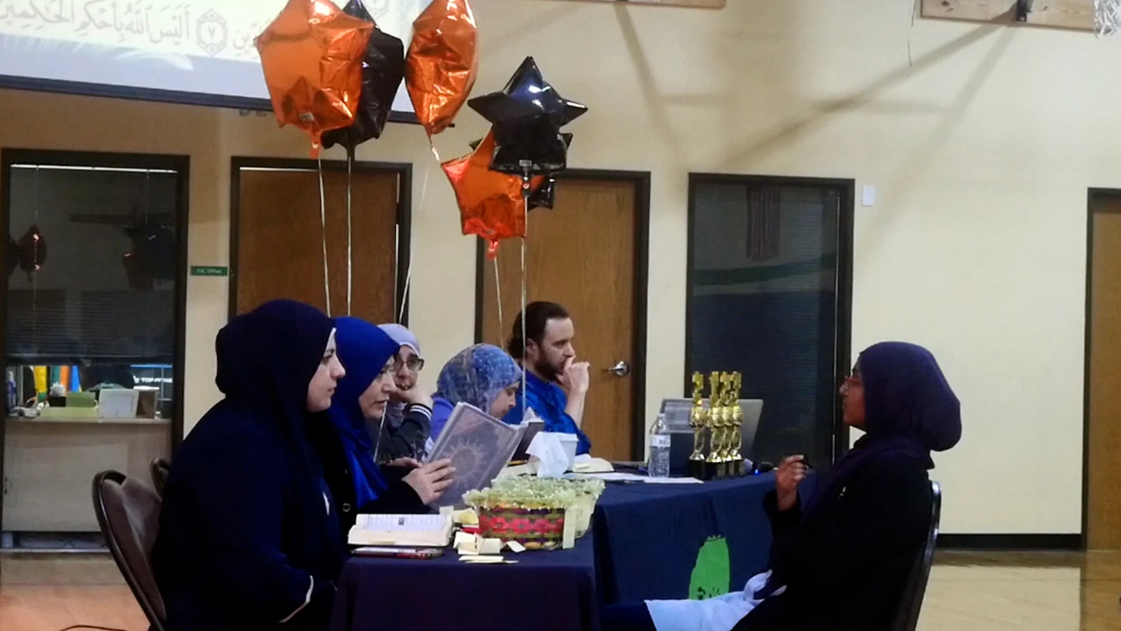 A student reciting at the school Qur’an competition